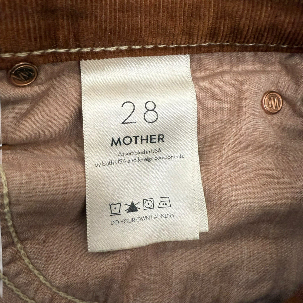 Mother Pants Womens 28 Brown Dazzler Ankle Fray Mid Rise Corduroy Straight Leg - Picture 14 of 16